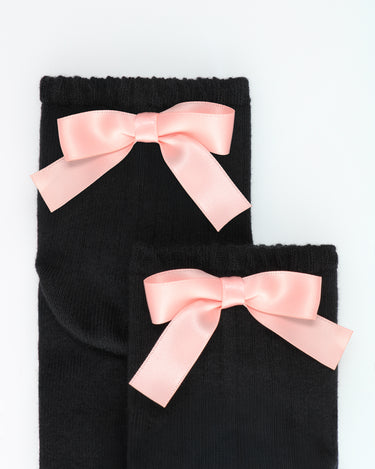Signature satin bow socks 品牌經典緞面蝴蝶結短襪 - 黑色