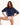 Signature satin oversized sweat 長袖上衣 - 海軍藍