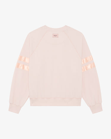 Signature satin oversized sweat 長袖上衣 - 柔粉色