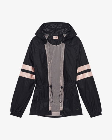 Signature satin windbreaker 連帽外套 - 黑