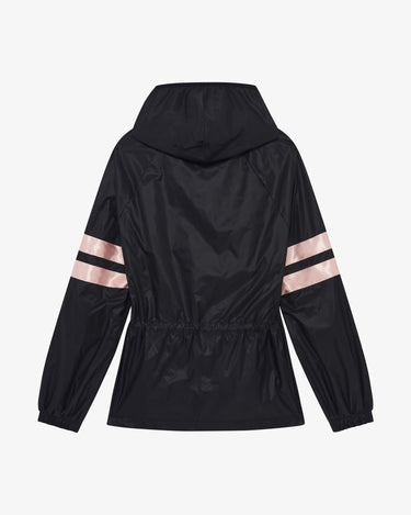 Signature satin windbreaker 連帽外套 - 黑