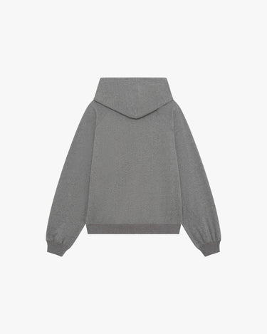 Signature satin zip-up hoodie 連帽上衣 - 灰