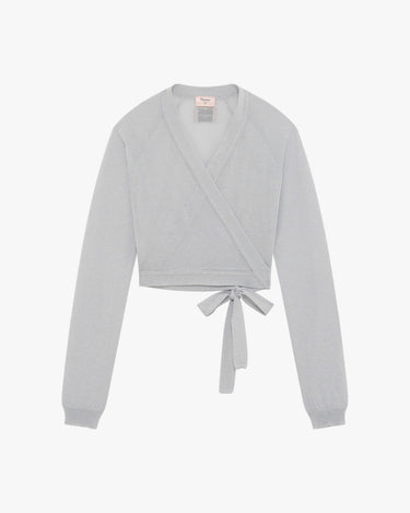 Glitter knit wrap top 閃亮針織罩衫 - 銀白色