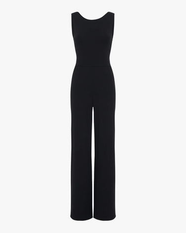 優雅柔軟交叉連身褲 WRAP JUMPSUIT - 黑色