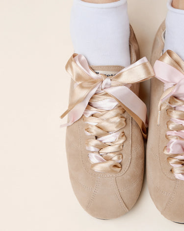 Silk Tennis Sneakers 絲質網球運動鞋 - 米色
