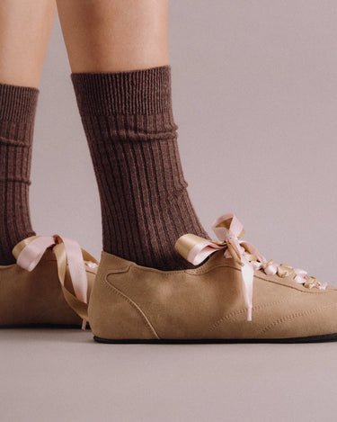 Silk Tennis Sneakers 絲質網球運動鞋 - 米色