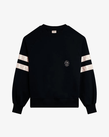 Signature satin oversized sweat 長袖上衣 - 黑色