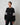 Signature satin oversized sweat 長袖上衣 - 黑色