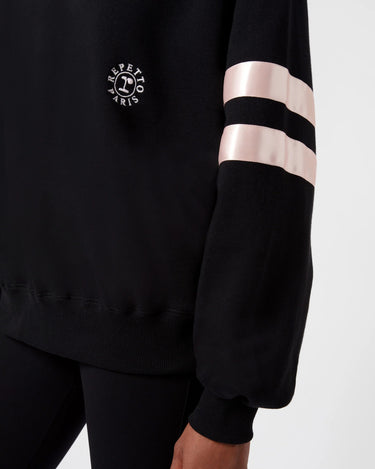 Signature satin oversized sweat 長袖上衣 - 黑色