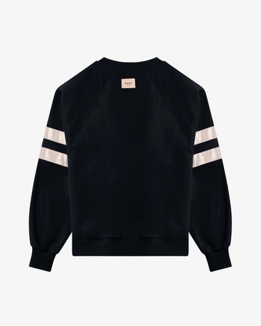 Signature satin oversized sweat 長袖上衣 - 黑色