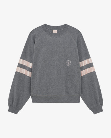 Signature satin oversized sweat 長袖上衣 - 淺灰色
