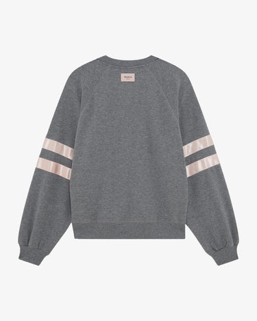 Signature satin oversized sweat 長袖上衣 - 淺灰色